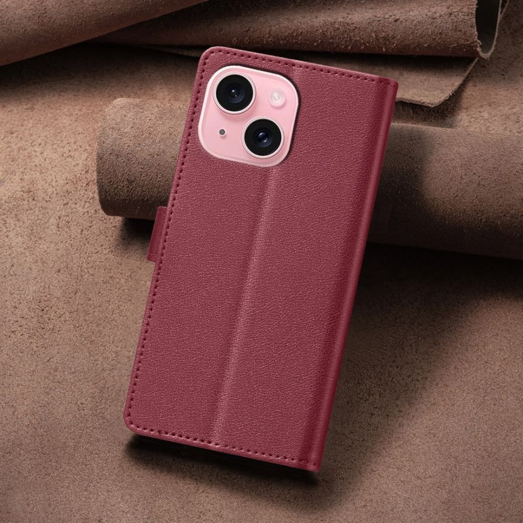 BINFEN COLOR iPhone 13/14 Wallet Cover RFID Blocking - Red