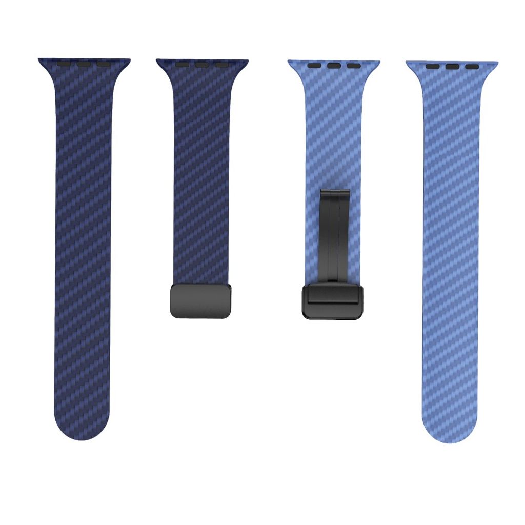 Apple Watch 42 / 41/ 40 / 38mm Klockarmband kolfibertextur - Blå