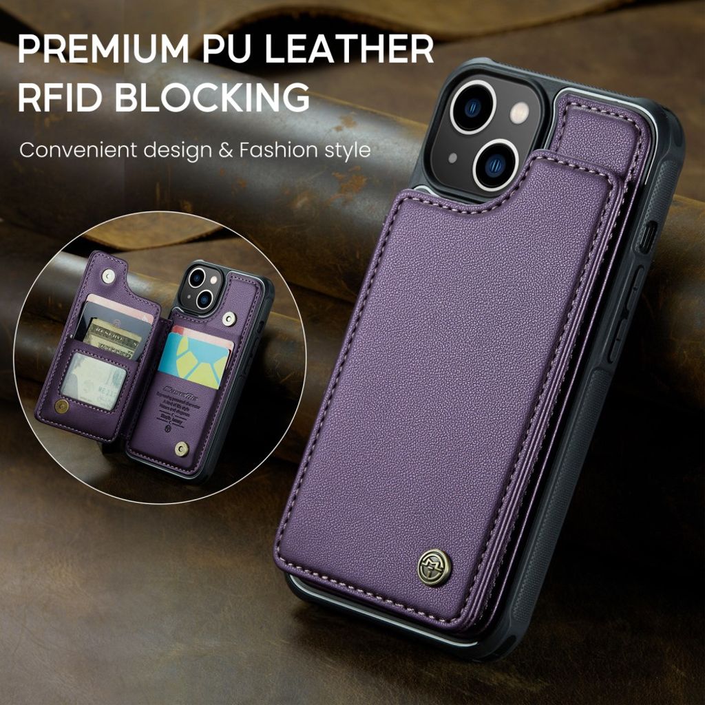iPhone 13 Lompakkokuori CASEME C22 RFID-estävä - Violetti