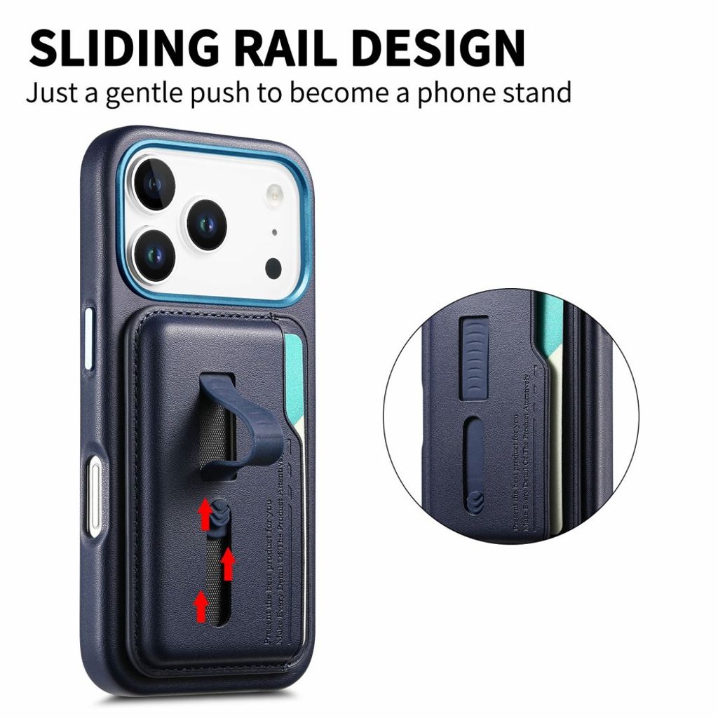 iPhone 18 Pro & iPhone 17 Pro Kuori MagSafe-yhteensopiva Irrotettava Korttipidike - Tummansininen