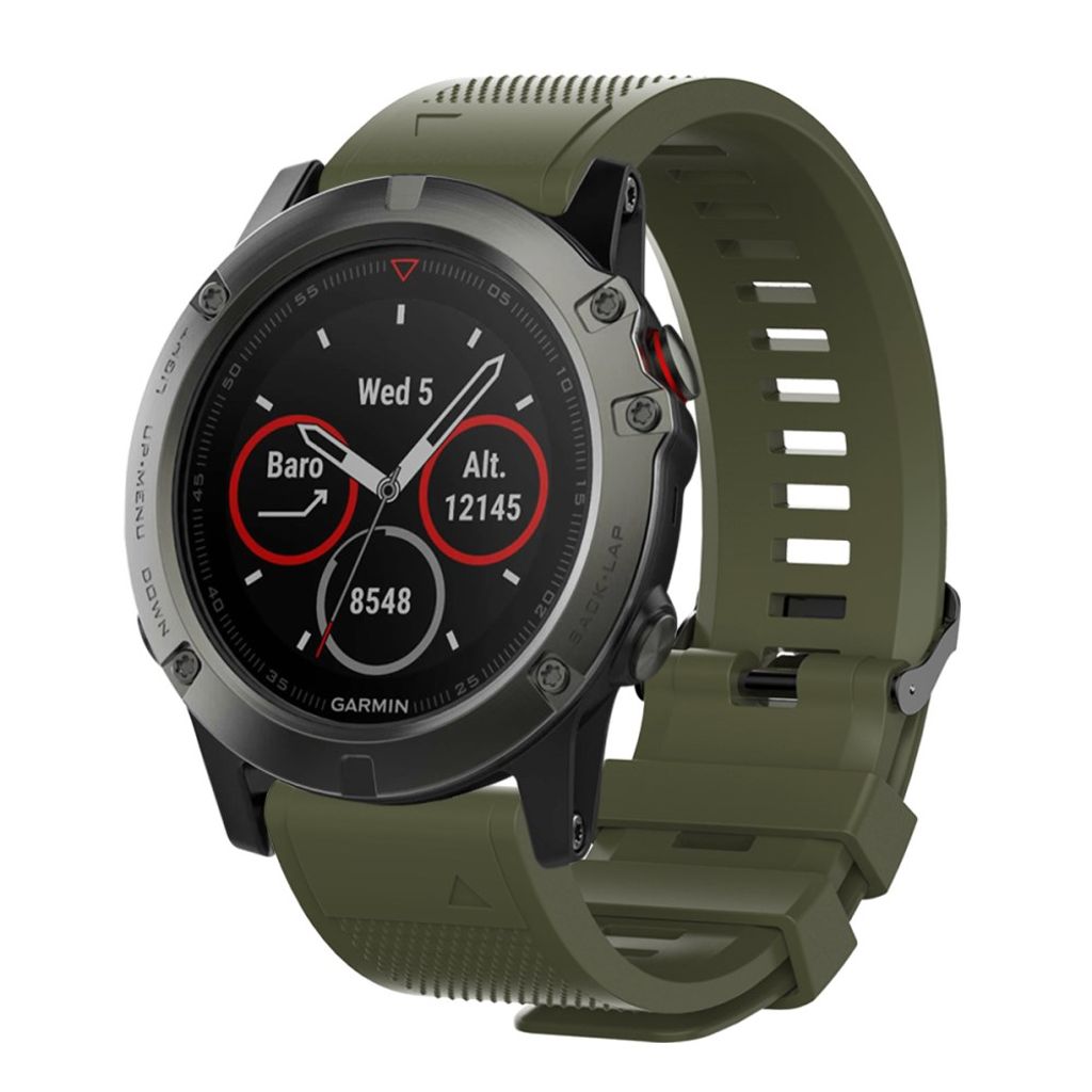 Garmin Fenix 5X/5X Plus/3/3 HR Urrem med Sort Spænde - Grøn