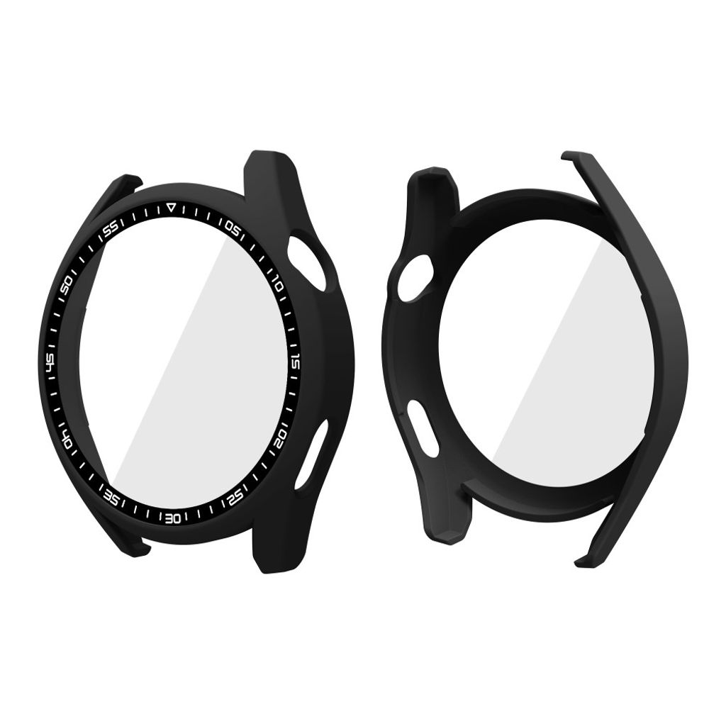Huawei Watch GT 3 46 mm:n suojakuori karkaistulla lasisella näytönsuojalla – musta