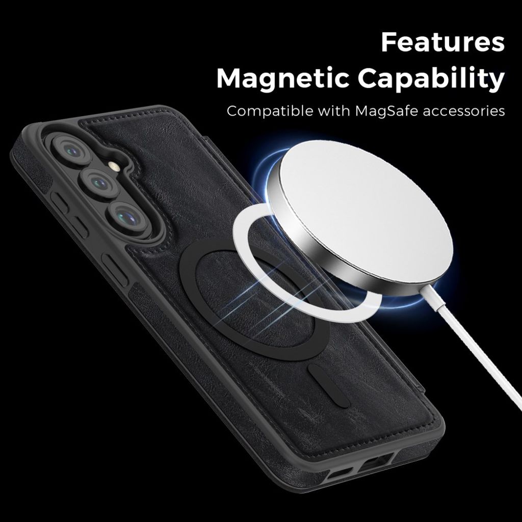 Samsung Galaxy S26 Plus MagSafe Lompakkokotelo - Musta