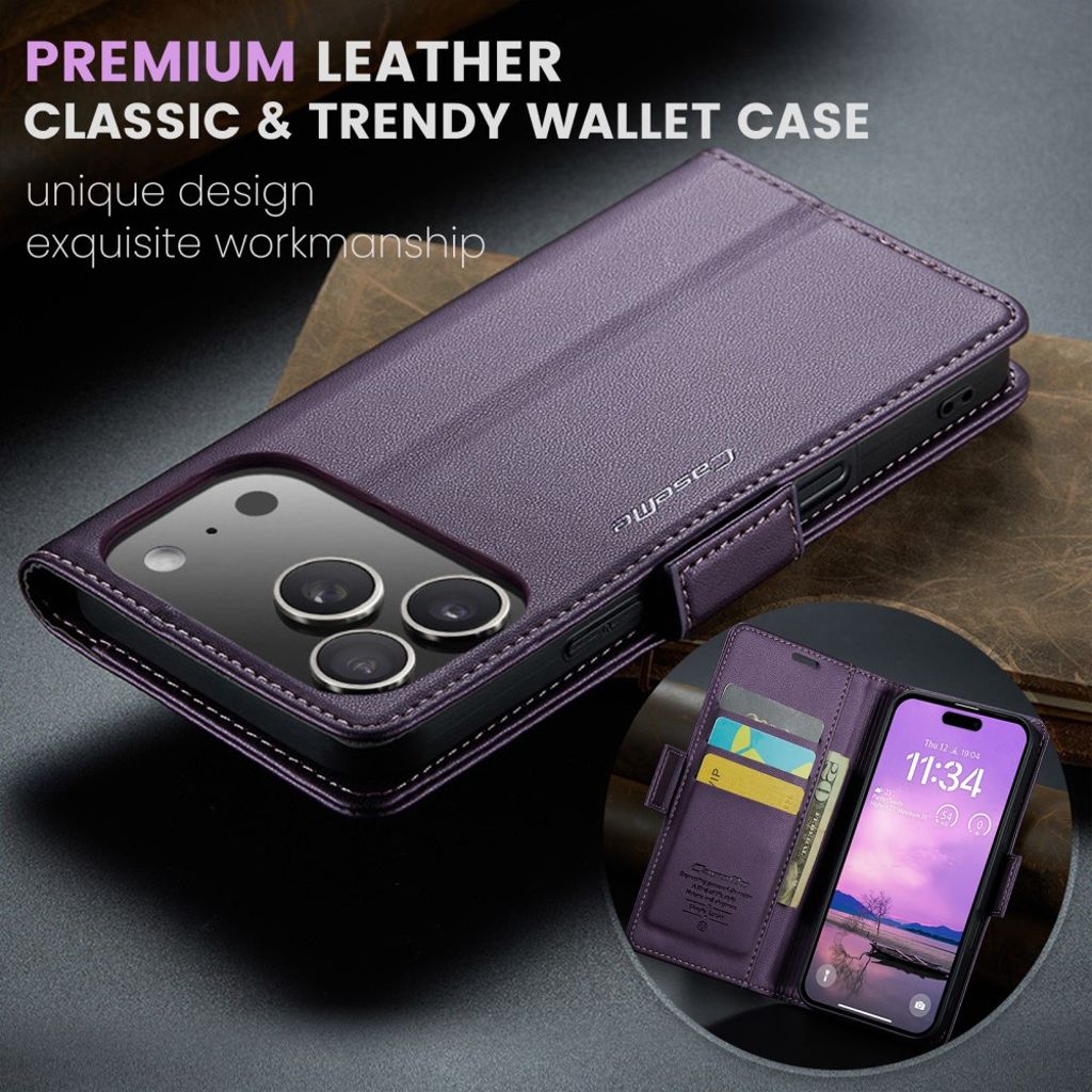 CASEME iPhone 17 Pro Max Etui med Stativ - Lilla