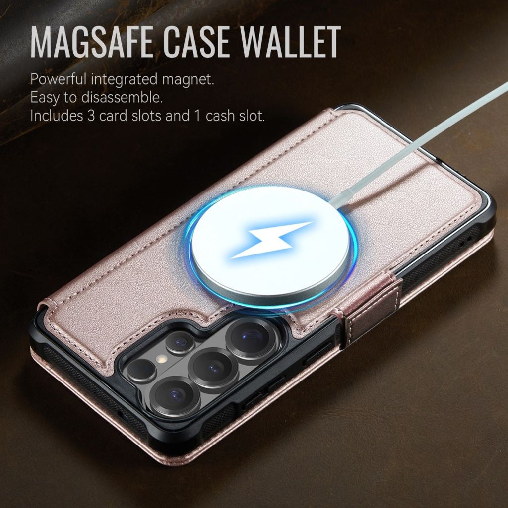CASEME 053  Samsung Galaxy S24 Ultra  Flip Cover MagSafe RFID-blokerende - Lyserød