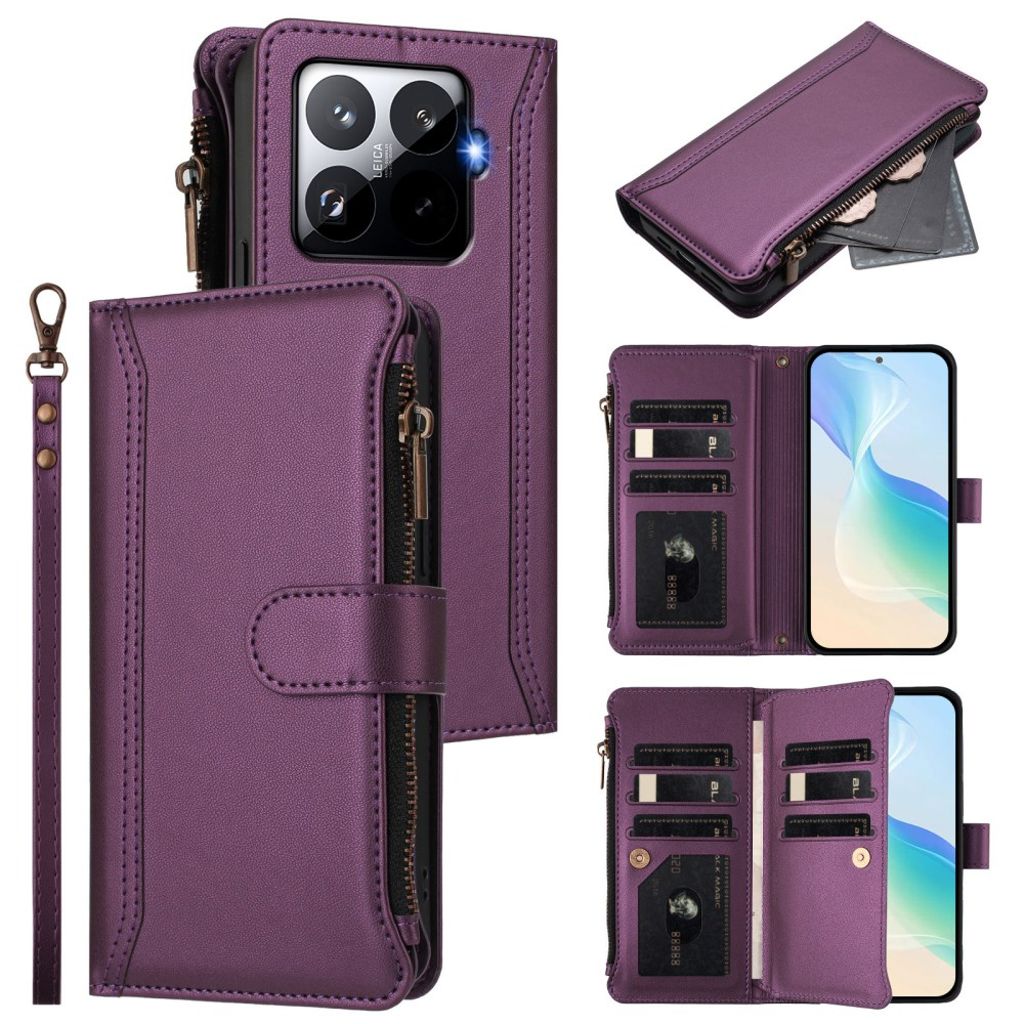Xiaomi 15T Pro Kotelo 9 Korttipaikka - Violetti