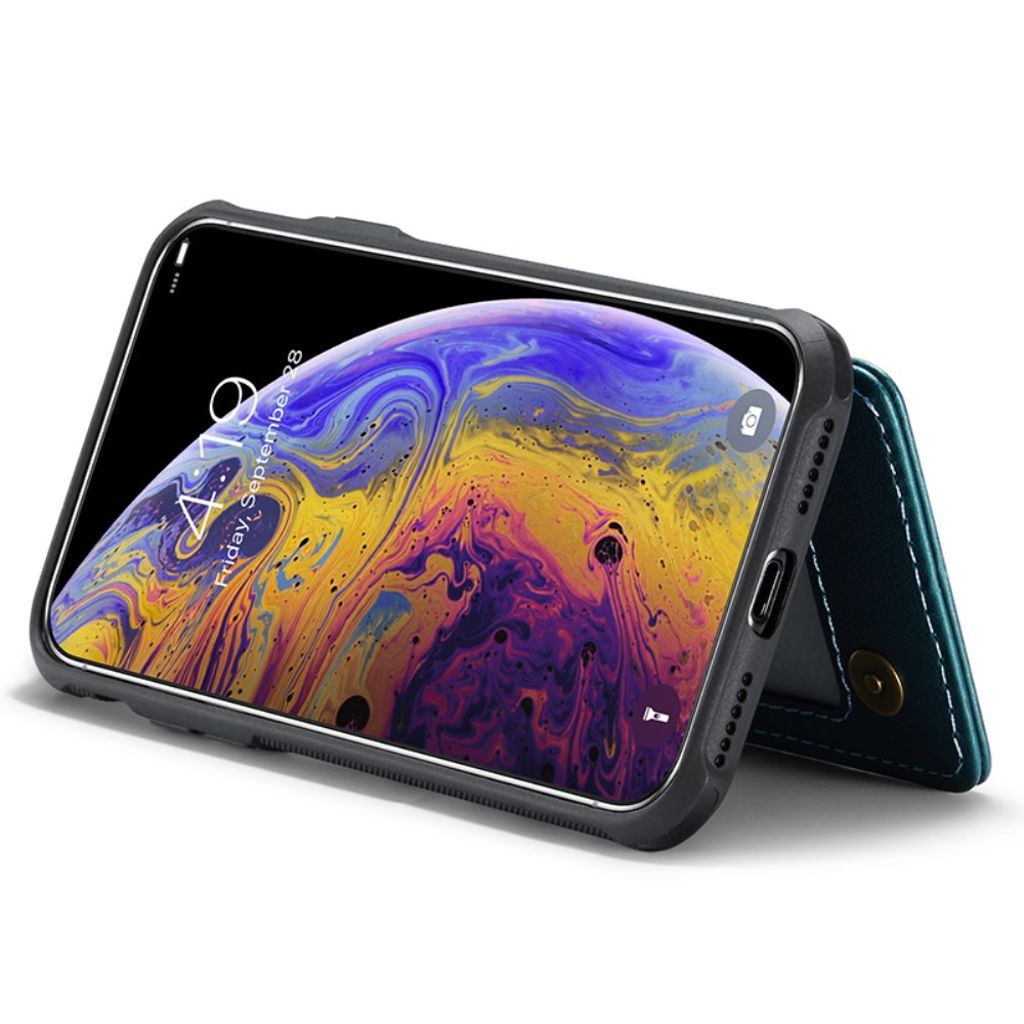 CASEME iPhone XS Max Pungcover med RFID og Stativ – Grøn