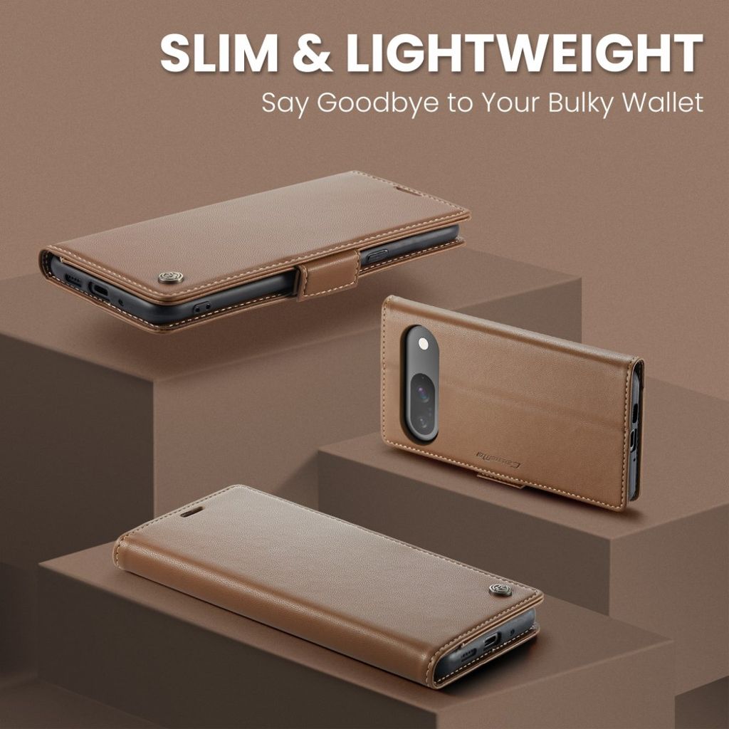 CASEME Google Pixel 10 Pro / 10 / 9 Pro / 9 Kotelo Korttipaikka - Ruskea