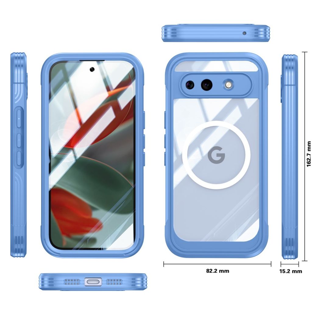 Google Pixel 10a MagSafe-kompatibelt Skal med Skärmskydd - Blå