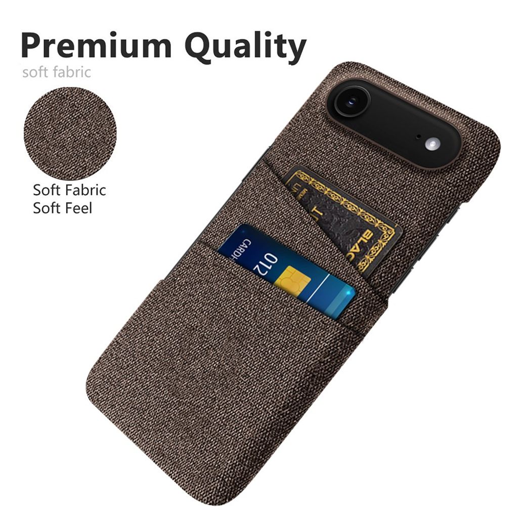 iPhone 17 Air Skal i Textil med 2 Kortfack - Brun