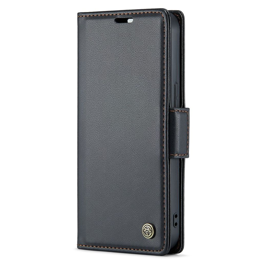 CASEME iPhone 15 Wallet Cover RFID Blocking 3 Card Slots - Black