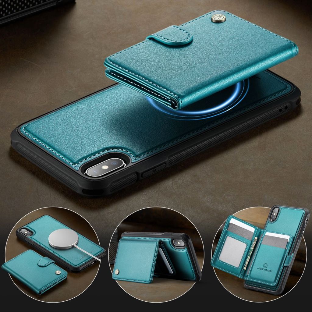 JEEHOOD iPhone XS Max Cover med RFID Kortholder og MagSafe – Grøn