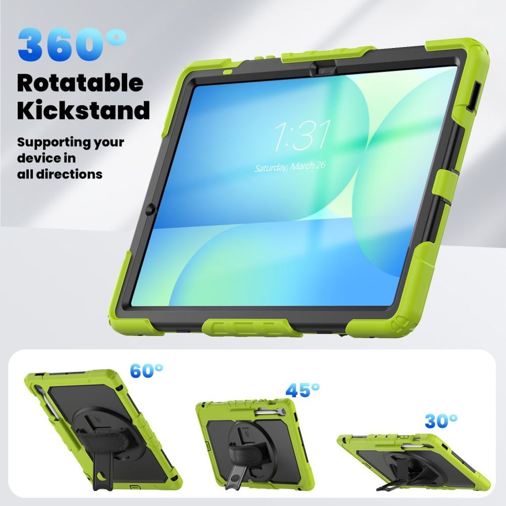 Samsung Galaxy Tab S10 FE Plus Case with Shoulder Strap - Green