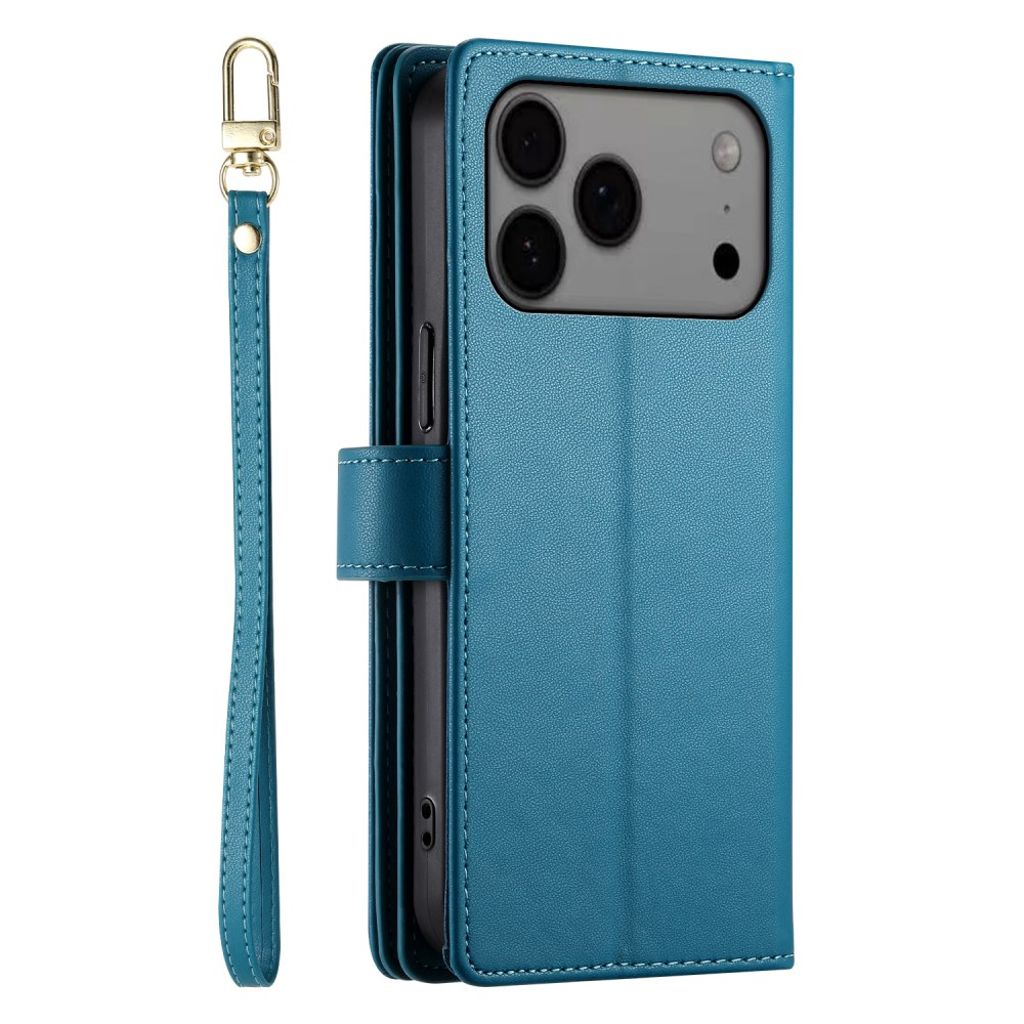 iPhone 17 Pro Max Plånboksfodral med Bärrem - Blå