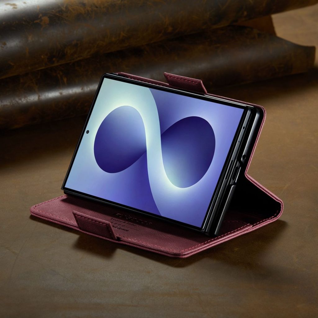 AUTSPACE Samsung Galaxy Z Fold8 Flip Cover i PU-læder med RFID-blokering - Rød