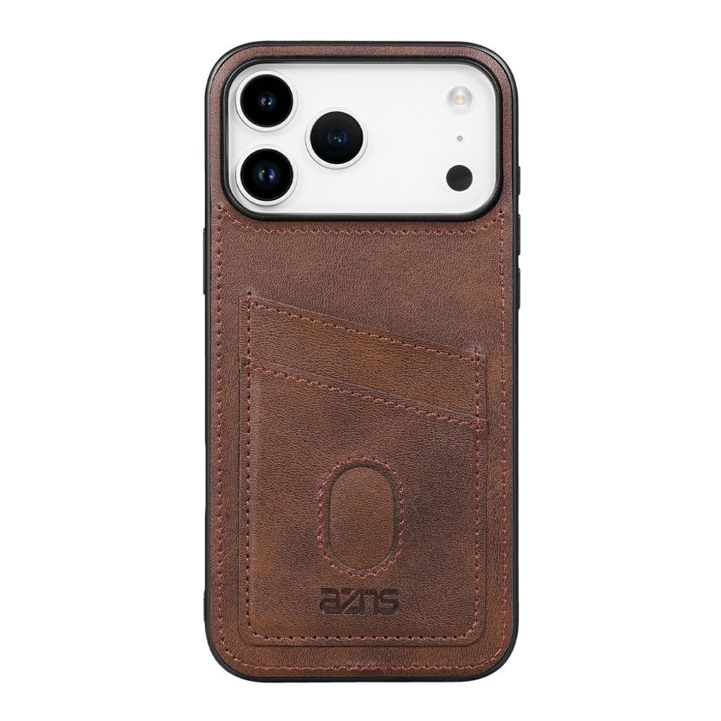 iPhone 18 Pro/17 Pro Kuori korttitaskulla PU-nahkaa - Tummanruskea