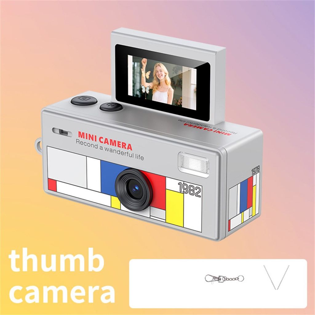 LK-030 Mini digitalkamera 720P HD med nyckelring och 0.96" display – Grå