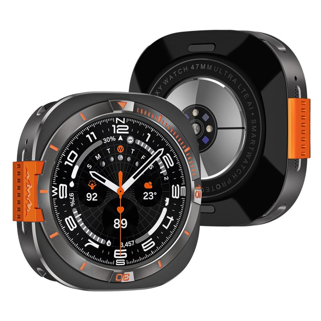 Samsung Galaxy Watch Ultra (2025) 47mm/Ultra 47mm Skal – Svart/Orange