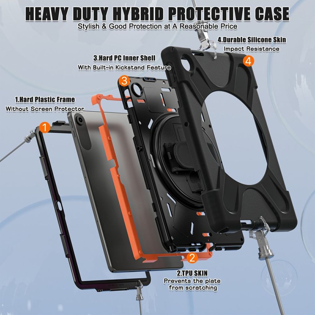 Lenovo Tab 10.1 (2025)/Zhaoyang K10C Deksel med Roterende Håndgrep - Svart