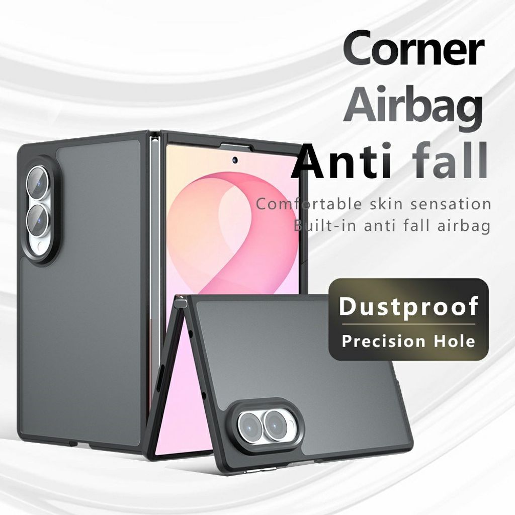 Samsung Galaxy Z Fold8 Mat Cover - Gennemsigtig sort