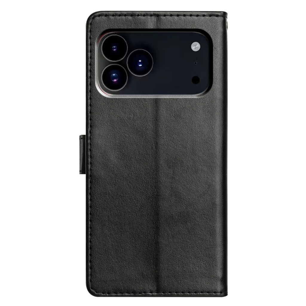 iPhone 18 Pro/17 Pro Plånboksfodral med Korthållare/Handledsrem - Svart