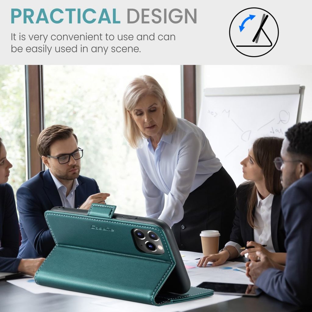 CASEME iPhone 11 Pro Max Plånboksfodral RFID-blockerande – Grön