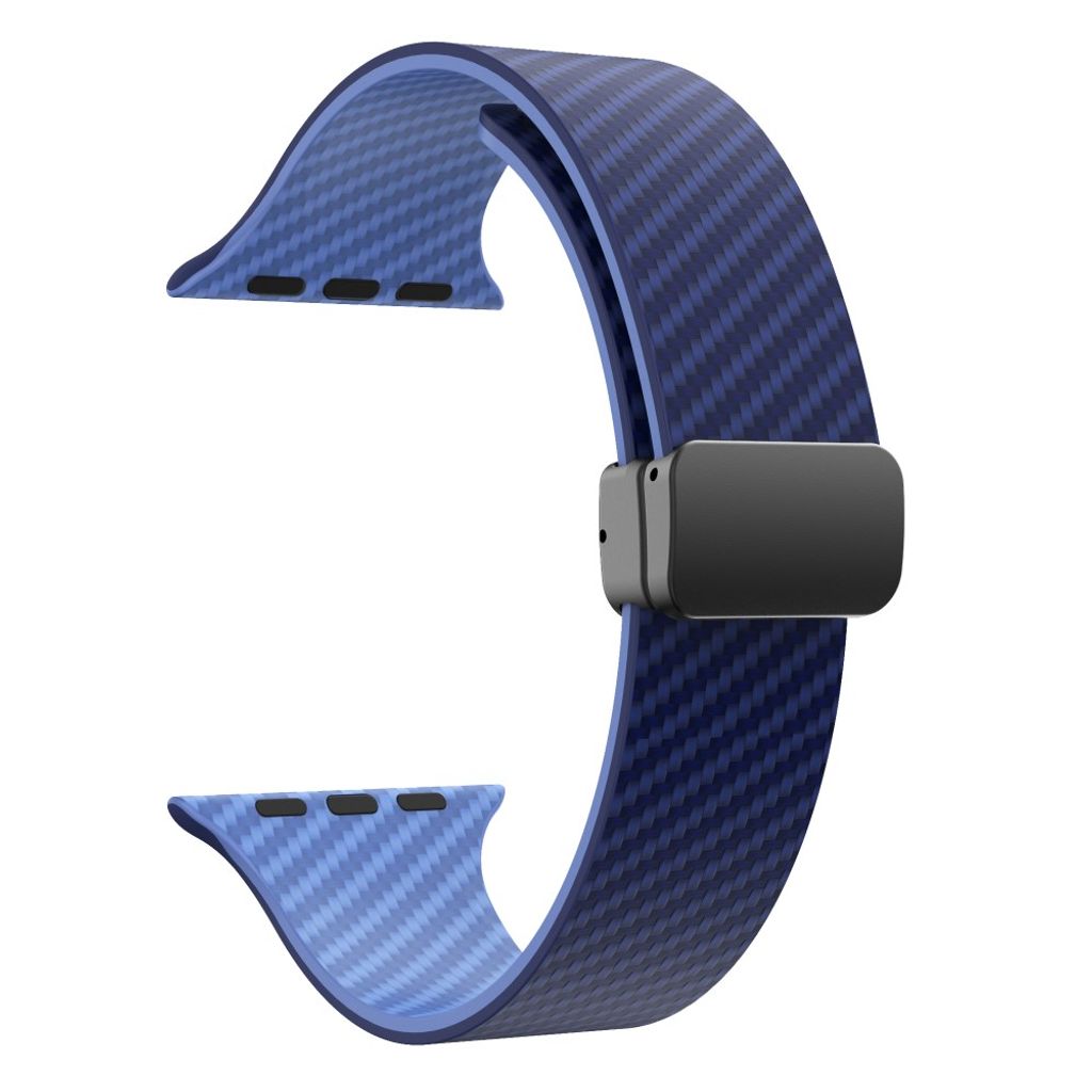 Apple Watch 42 / 41/ 40 / 38mm Klockarmband kolfibertextur - Blå