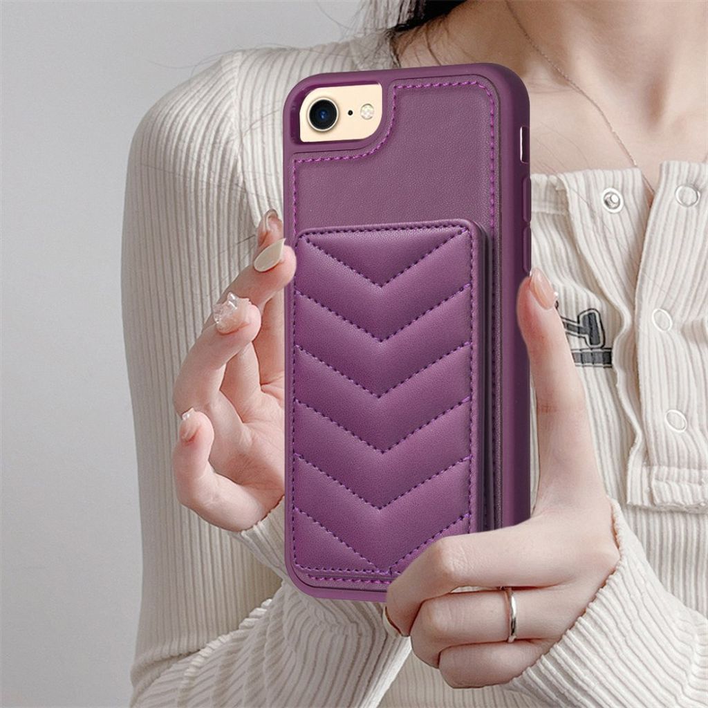 iPhone 6/6s/7/8/SE 2020/2022 Skal med Stativ - Mörklila