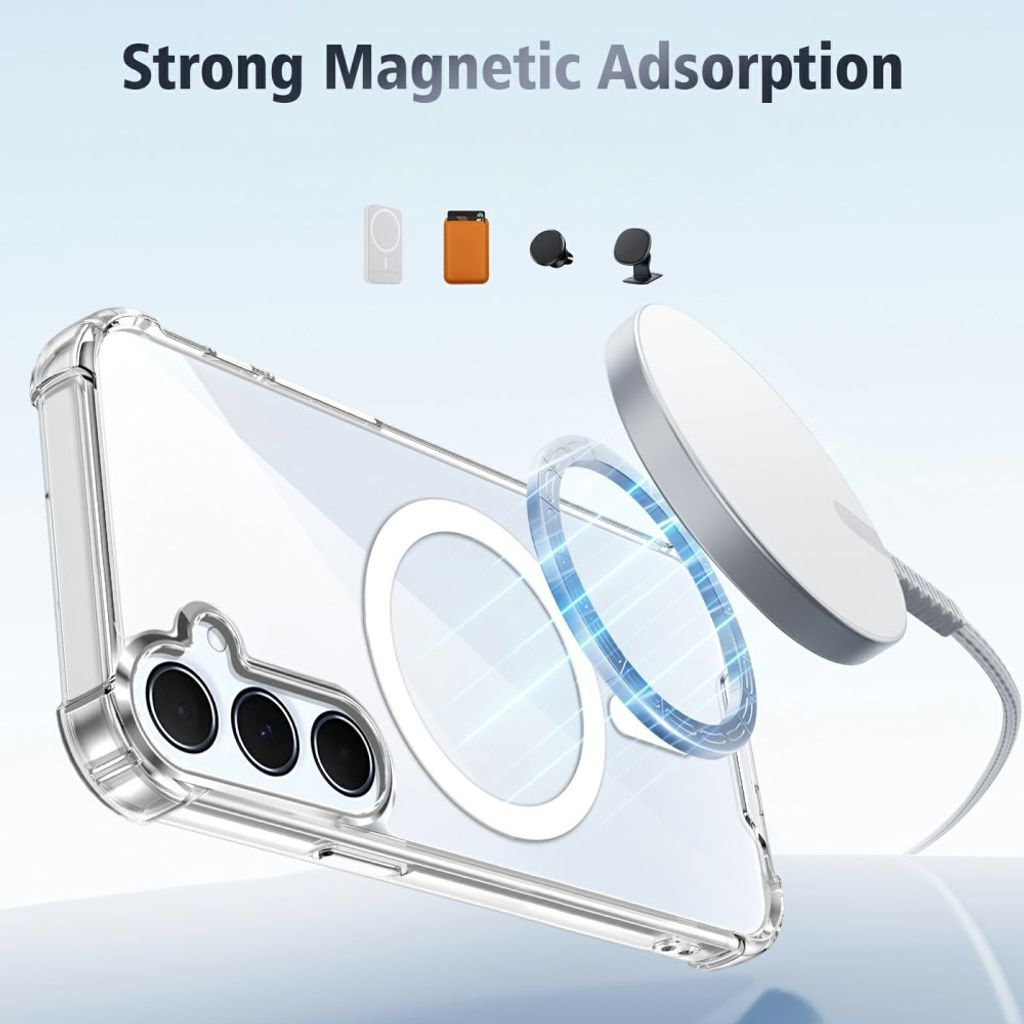Samsung Galaxy S26 FE/S25 FE MagSafe Stötsäkert Skal - Transparent