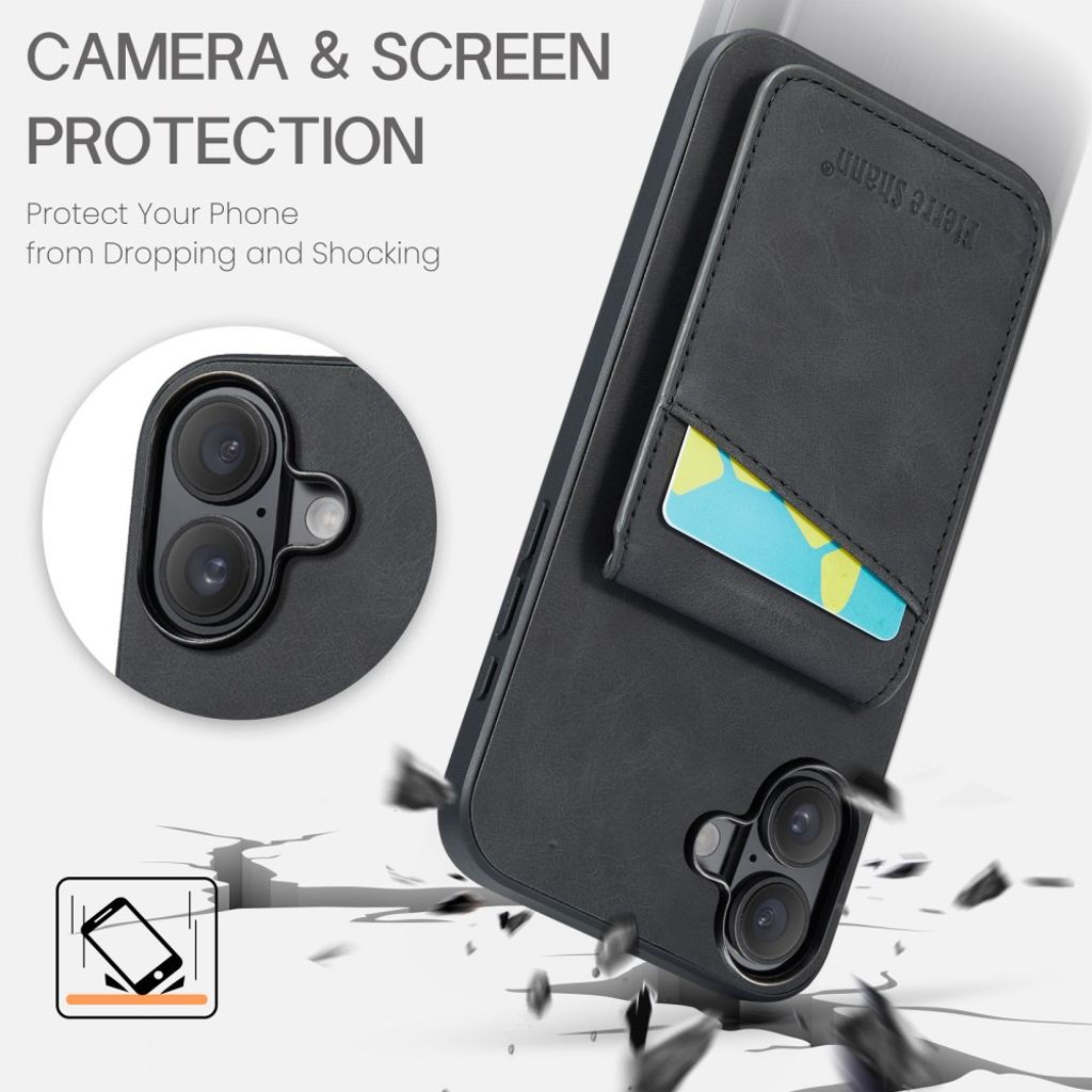 FIERRE SHANN iPhone 16 Case with Stand - Black