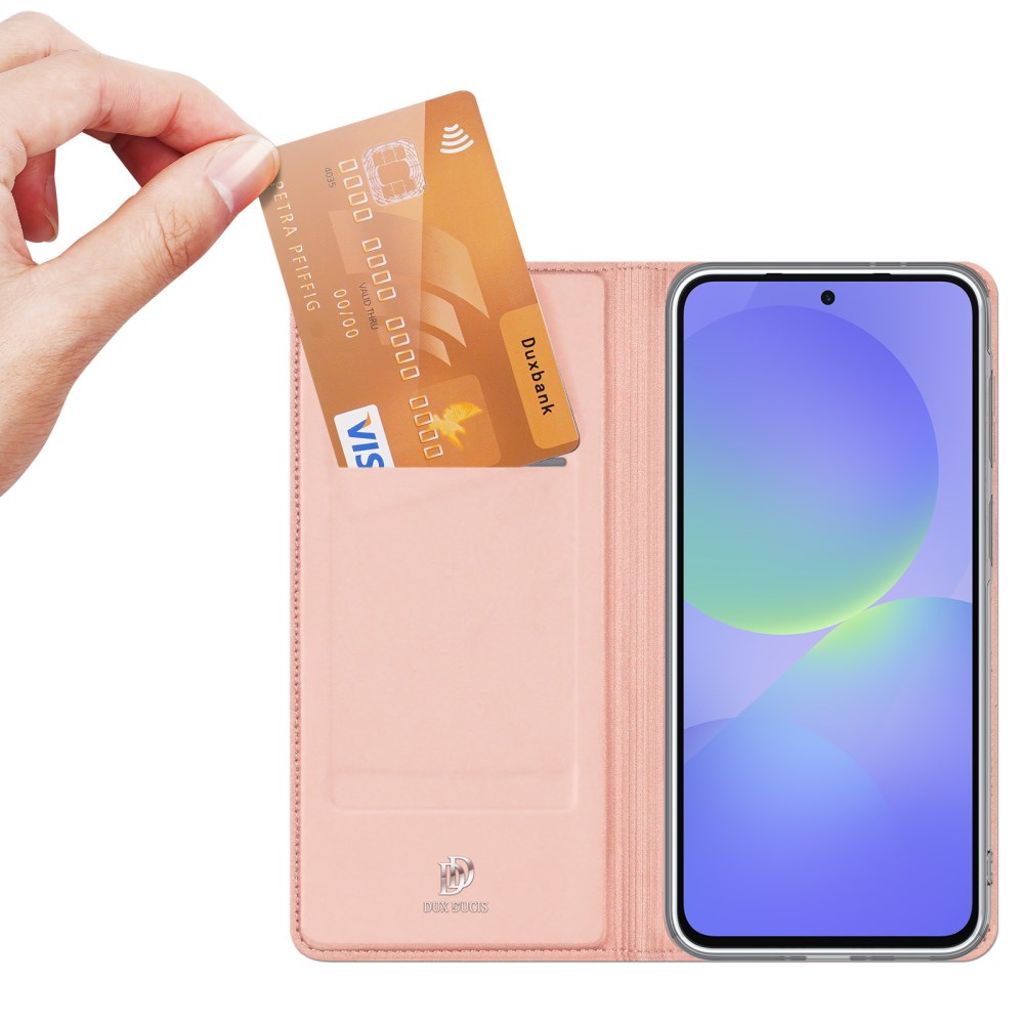DUX DUCIS Samsung Galaxy A37 5G Lommeboketui Stativer Kortholder – Rosa