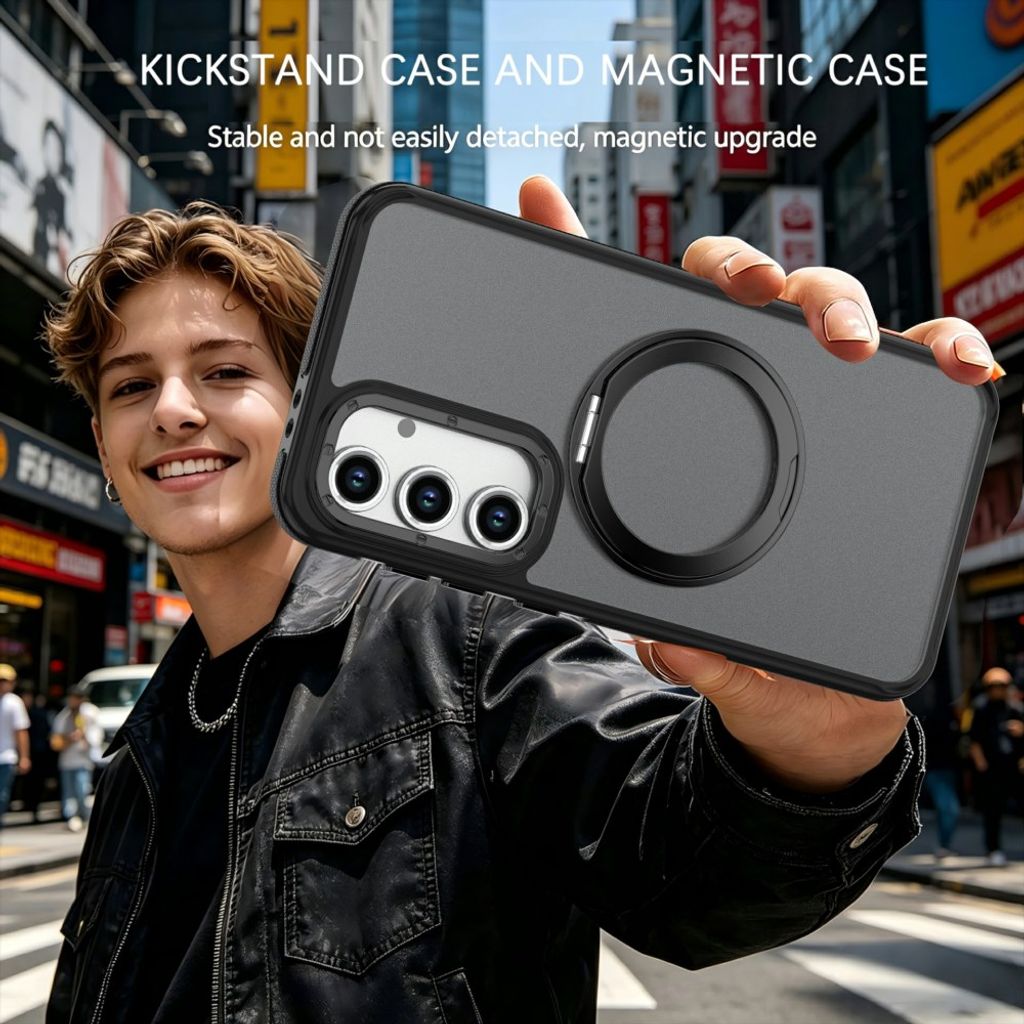 Samsung Galaxy S26 FE deksel med magnetisk ring - svart