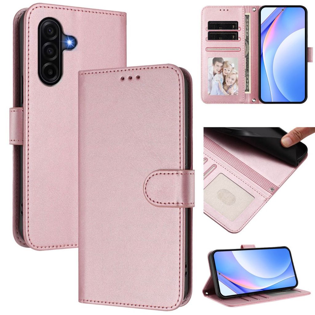 Samsung Galaxy A37 5G Lompakkokotelo RFID-estävä PU-nahka - Vaaleanpunainen