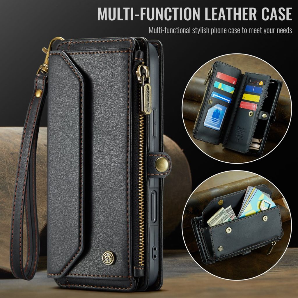 CASEME iPhone 16 Plus Cover with 10 Card Slots - Black