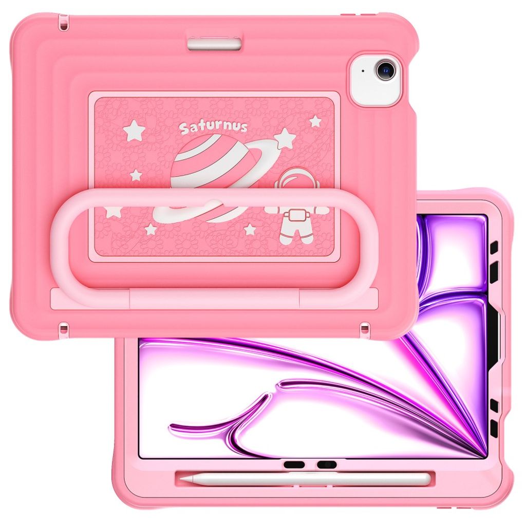 Lasten kuori jalustalla iPad Airille/Prolle 11" - Vaaleanpunainen