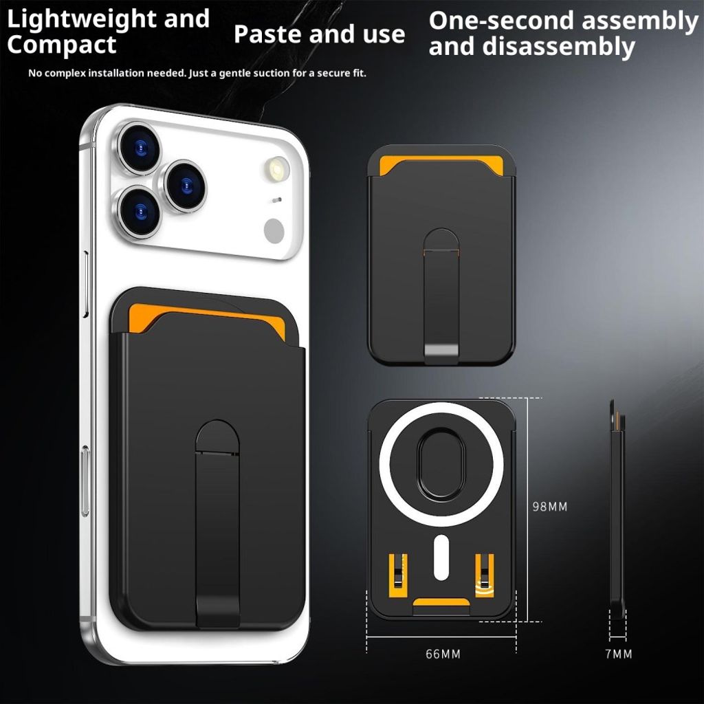 Magnetisk kortholder med stativ og grep universal - oransje