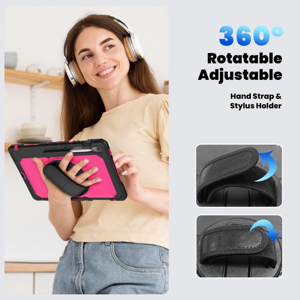 Samsung Galaxy Tab S10 FE Plus Case with Shoulder Strap - Pink