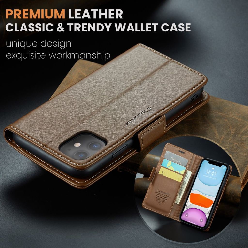 CASEME iPhone 11 Kotelo Korttipaikka - Ruskea