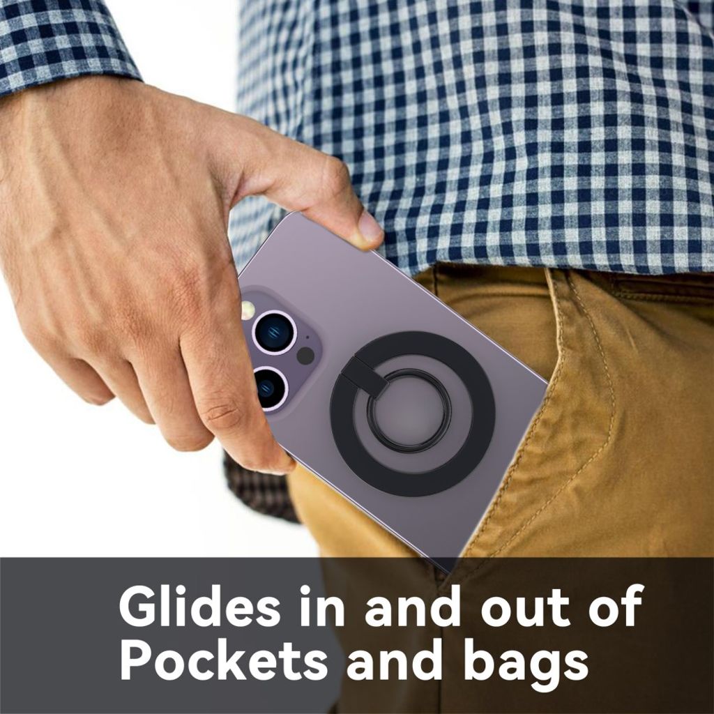 A675 magnetic phone ring holder – black