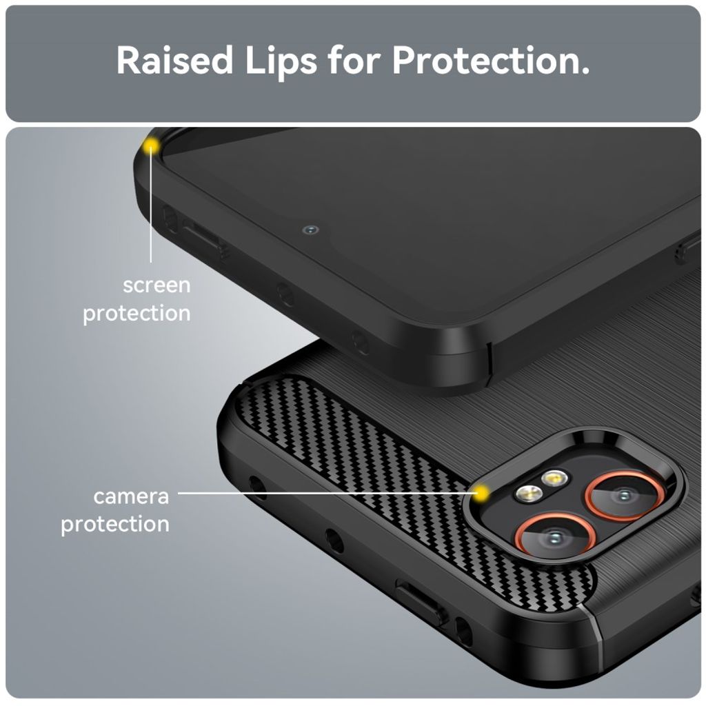 Samsung Galaxy XCover7 Pro deksel karbonfiber tekstur børstet - svart