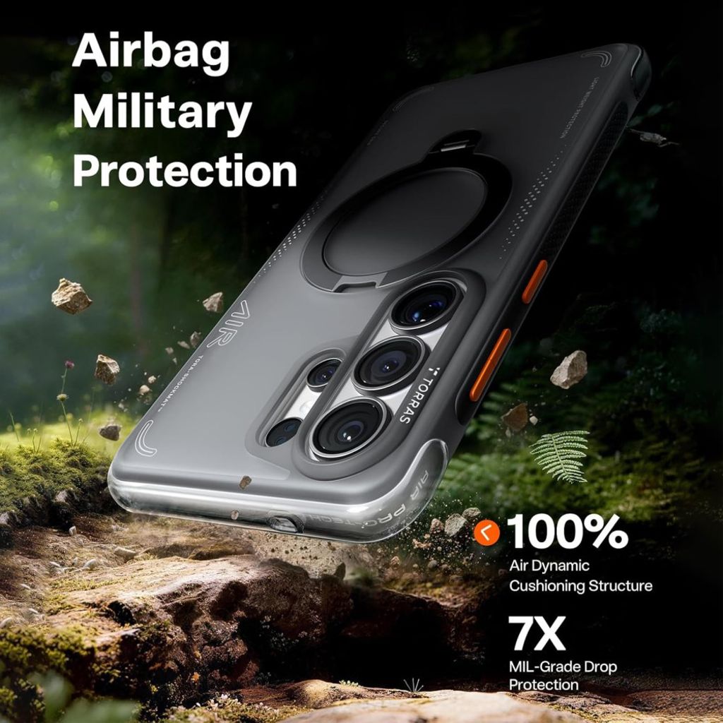 TORRAS Samsung Galaxy S26 Ultra MagSafe-yhteensopiva Kuori Jalustalla - Musta