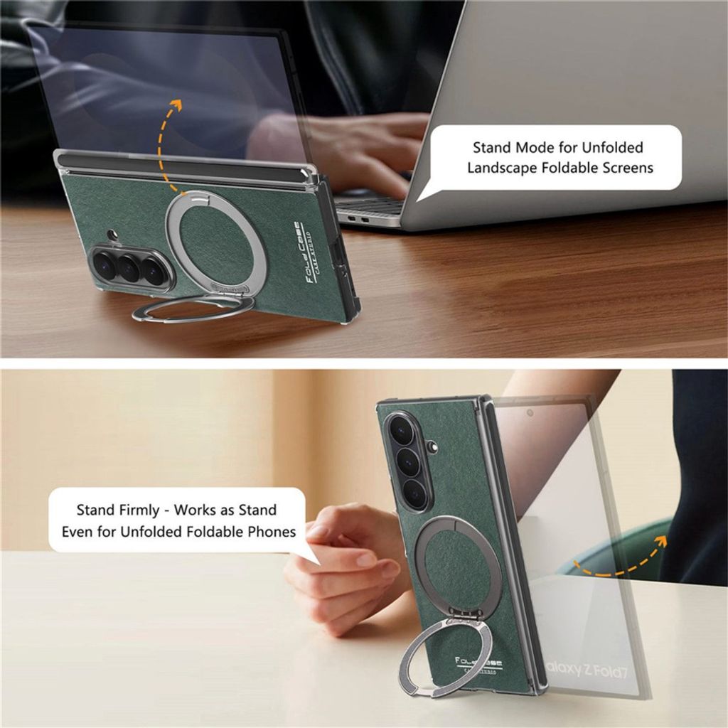 Samsung Galaxy Z Fold8 Ultra MagSafe kuori rengasjalustalla - Vihreä