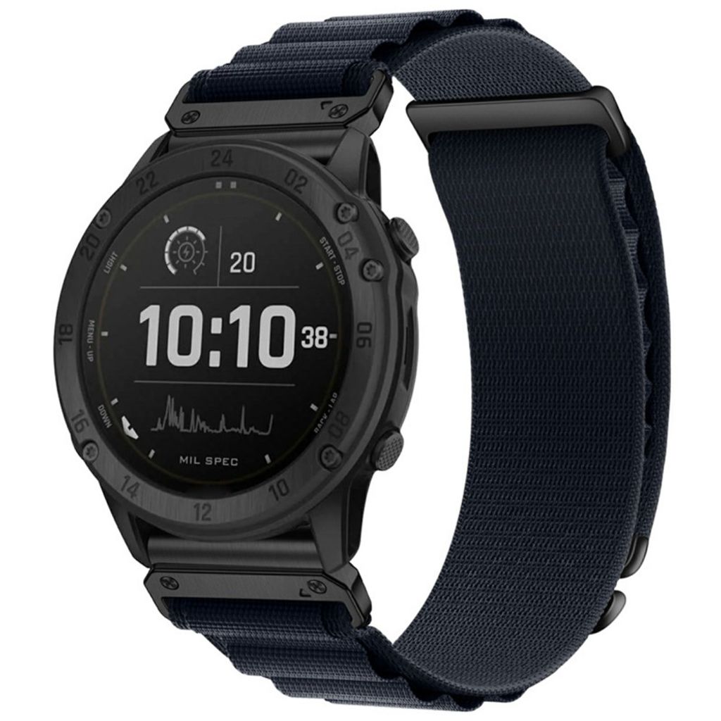 Garmin Fenix 8 Pro/Quatix 8/Tactix 8 47mm Nylon Sportsurrem - Midnatsblå