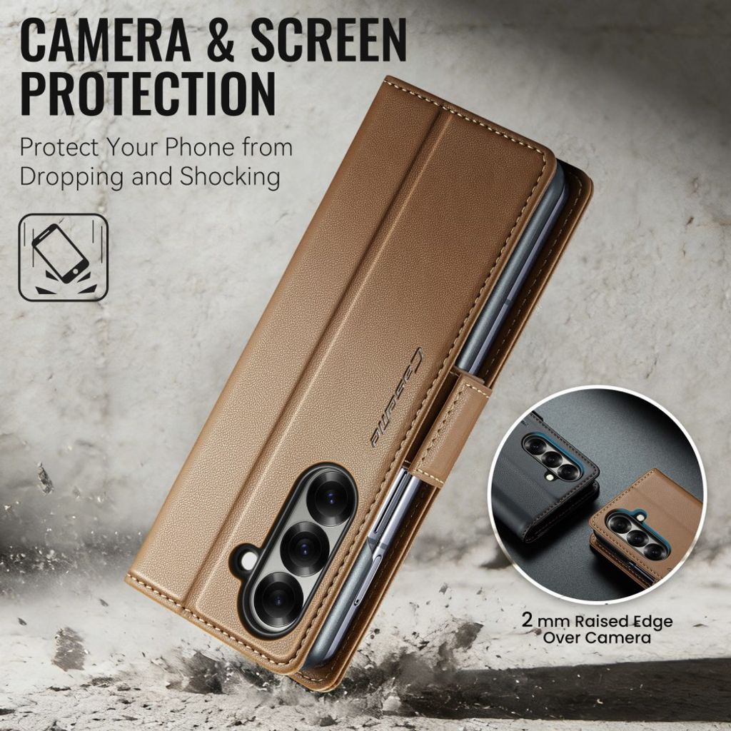 CASEME Samsung Galaxy Z Fold8 Ultra Flip Cover med RFID blokering - Brun