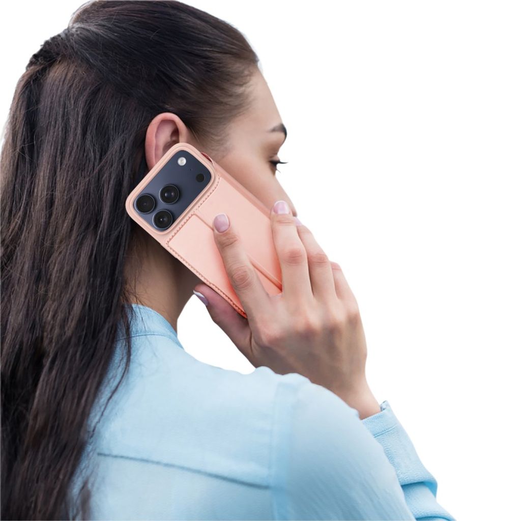 DUX DUCIS iPhone 18 Pro / 17 Pro Lompakkokotelo PU-nahka - Vaaleanpunainen