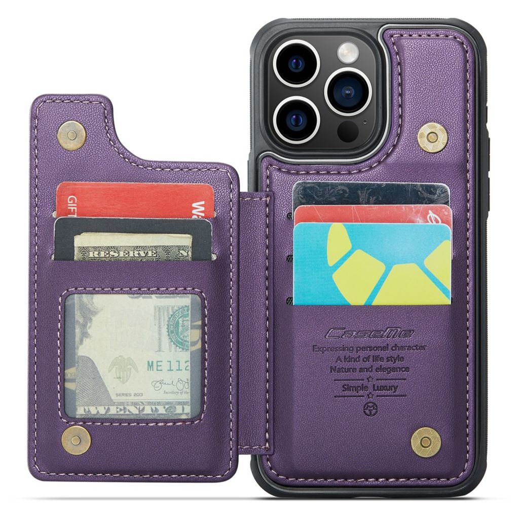 CASEME C22 Wallet Case for iPhone 16 Pro Max – Purple