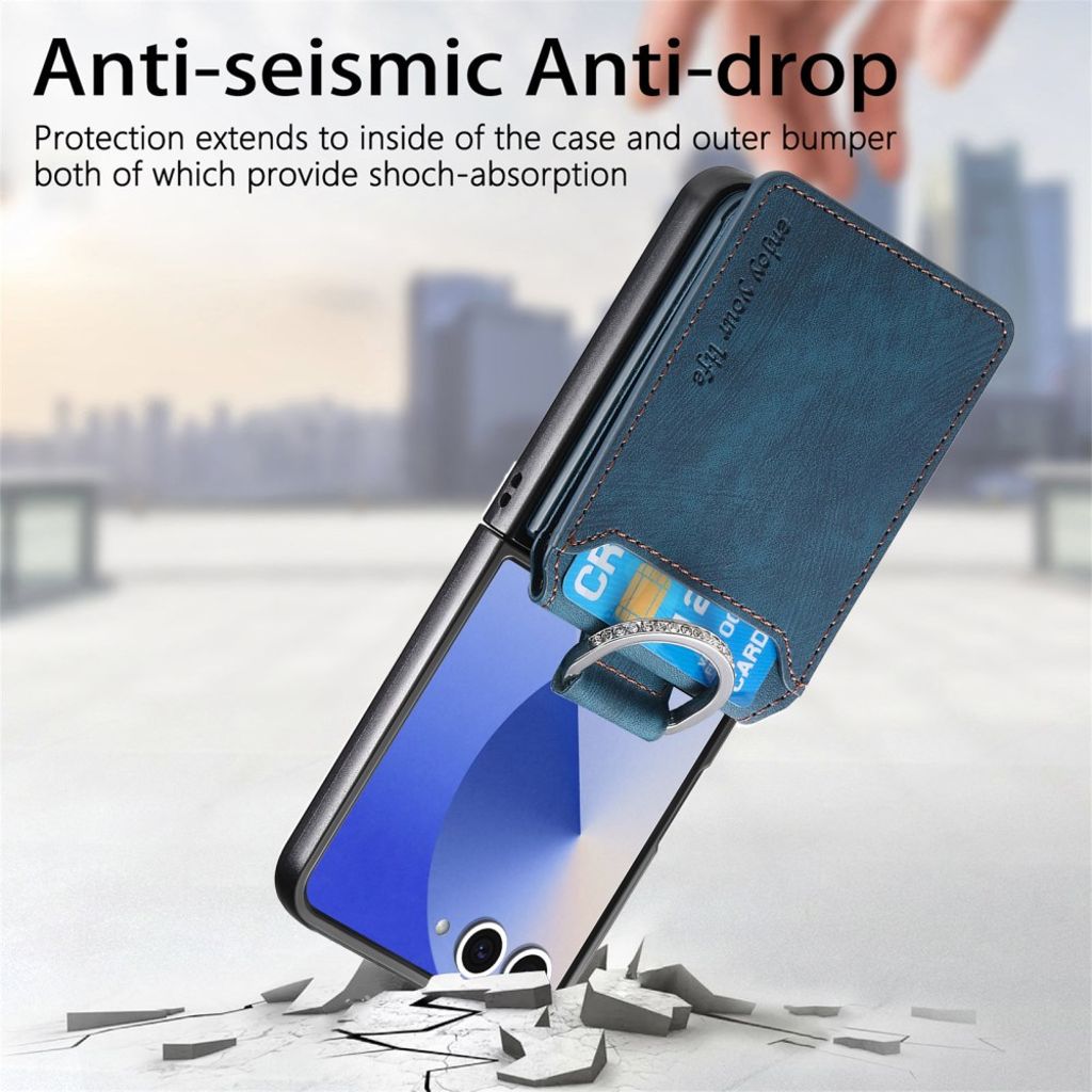 Samsung Galaxy Z Flip7 5G Skal med Ringhållare - Blå