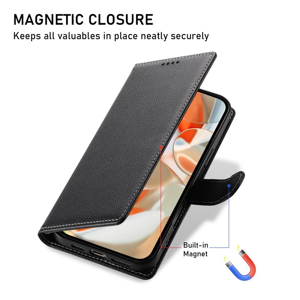 Google Pixel 11 / 11 Pro Plånboksfodral i PU-läder - Svart