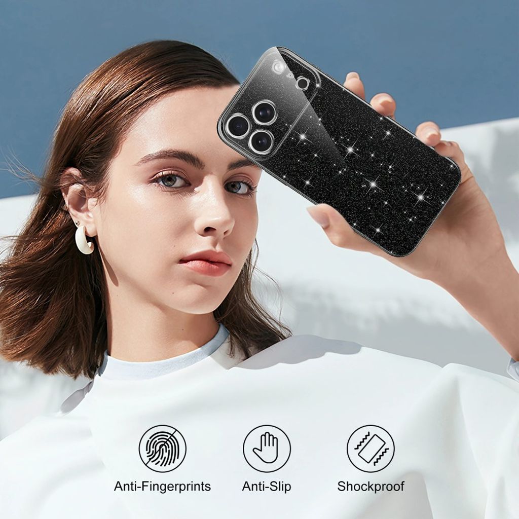 iPhone 17 Pro Max MagSafe Kimaltava Kuori – Musta