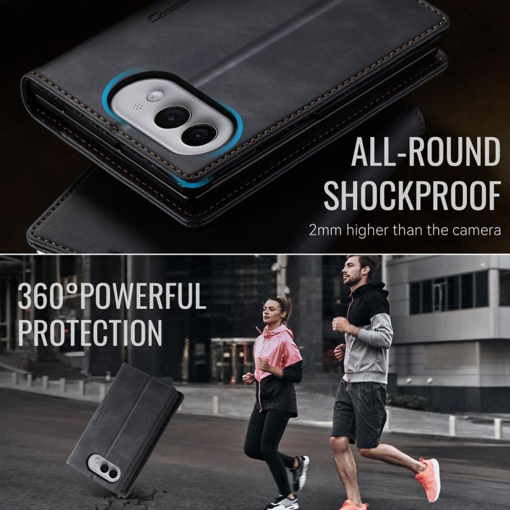 CASEME iPhone Duo Lompakkokotelo RFID-suojauksella - Musta